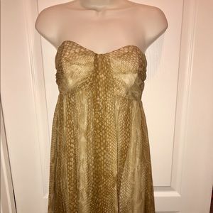 Express snakeskin print strapless mini dress